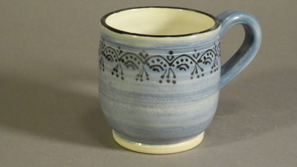 Medium, Pansy Blue, Burgundy and White Mug - Image 2