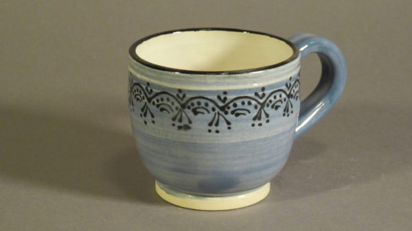 Small, Pansy Blue, Burgundy and White Mug - Image 2