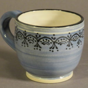 Small, Pansy Blue, Burgundy and White Mug