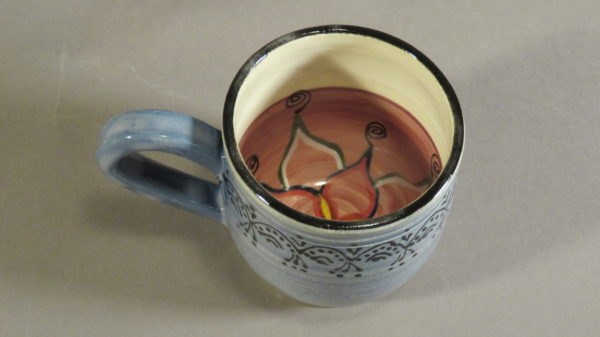 Medium, Pansy Blue, Burgundy and White Mug - Image 3