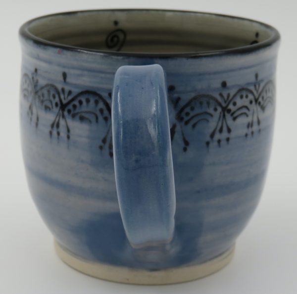 Medium, Pansy Blue, Burgundy and Grey Mug - Image 5