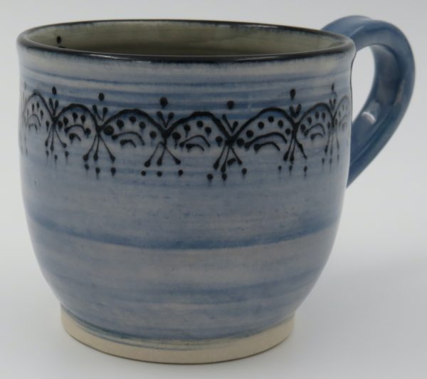 Medium, Pansy Blue, Burgundy and Grey Mug - Image 4